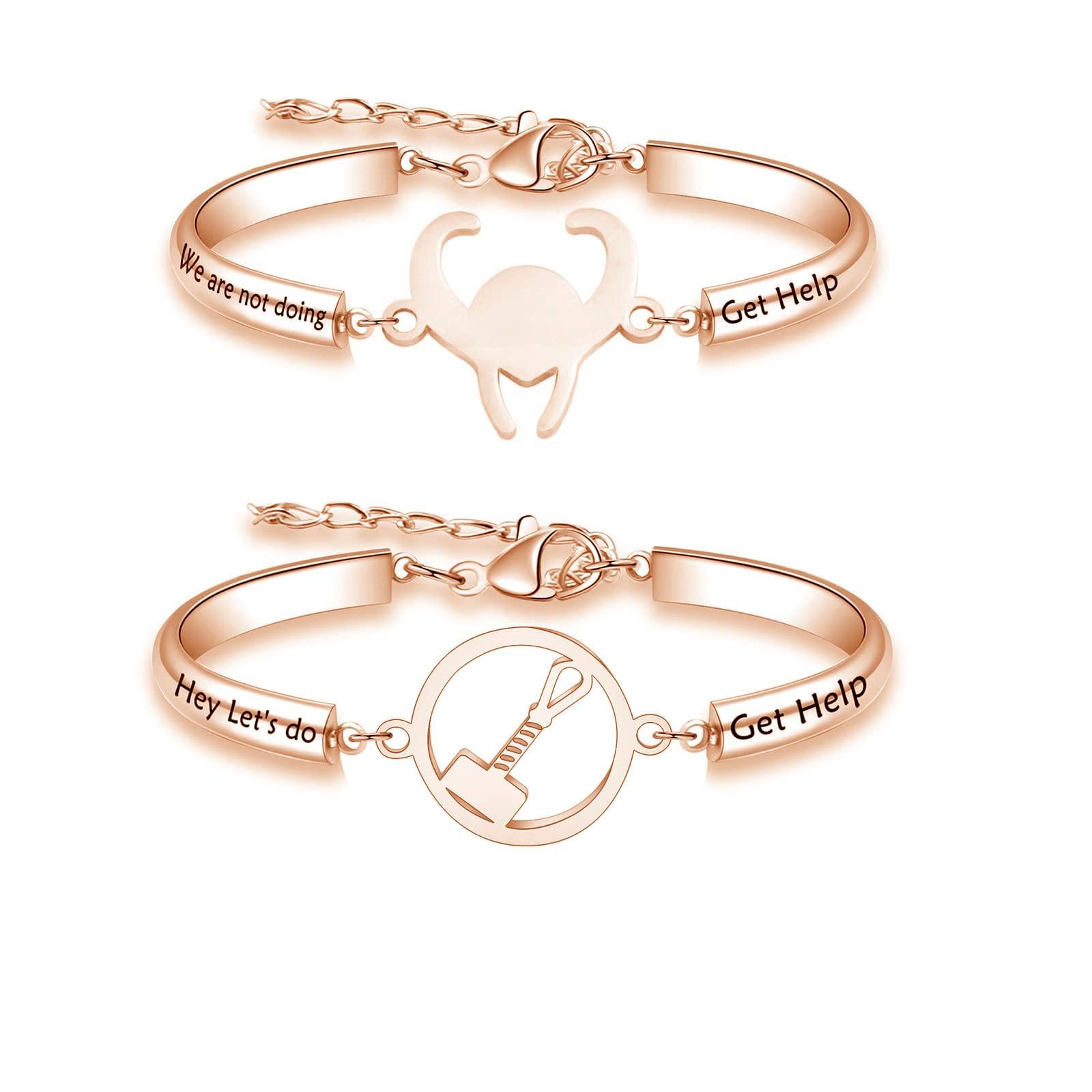 ZWYQWNThor and Loki Friendship Keychain Set Loki Alligator Necklace For Women Loki Lover Cosplay Jewelry Best Friend Gift