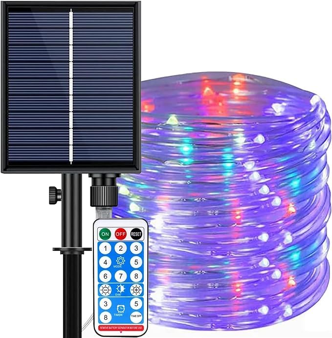 Guirlande lumineuse solaire pour habiller un arbre ou une clôture de jardin