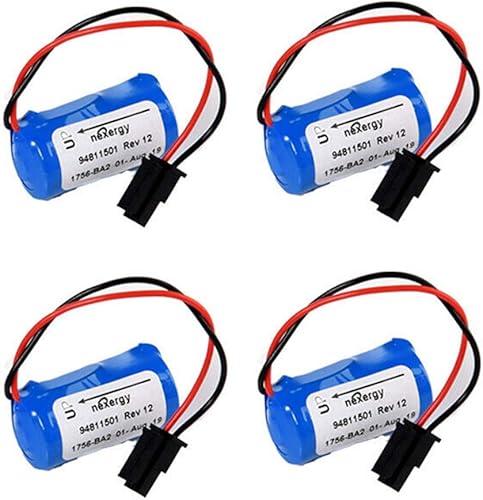 Beacon Pet PLC - Batería de repuesto para Allen Bradley 1756-BA2 BR23A-AB 1745-B1 3.0V 1200mAh - Paquete de 4