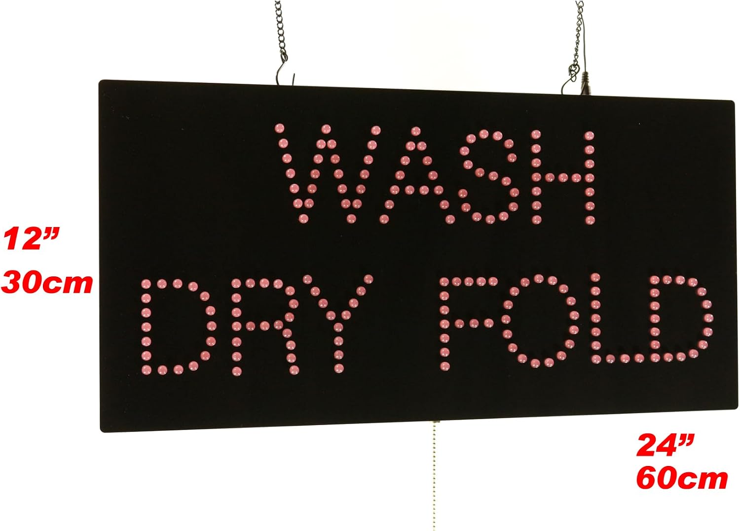 Wash Dry Fold Sign, 24"x12", 60x30cm, TOPKING, LED, Neon, Florescent, Signage, Signboard, Display, Billboard, Screen, Grand Opening, Gift
