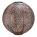 Navaris LED Solar Kugel aus Metall - 30 x 30cm - mit Erdspieß - Garten Solarkugel Leuchte - Orientalische Solar Kugelleuchte - Braun