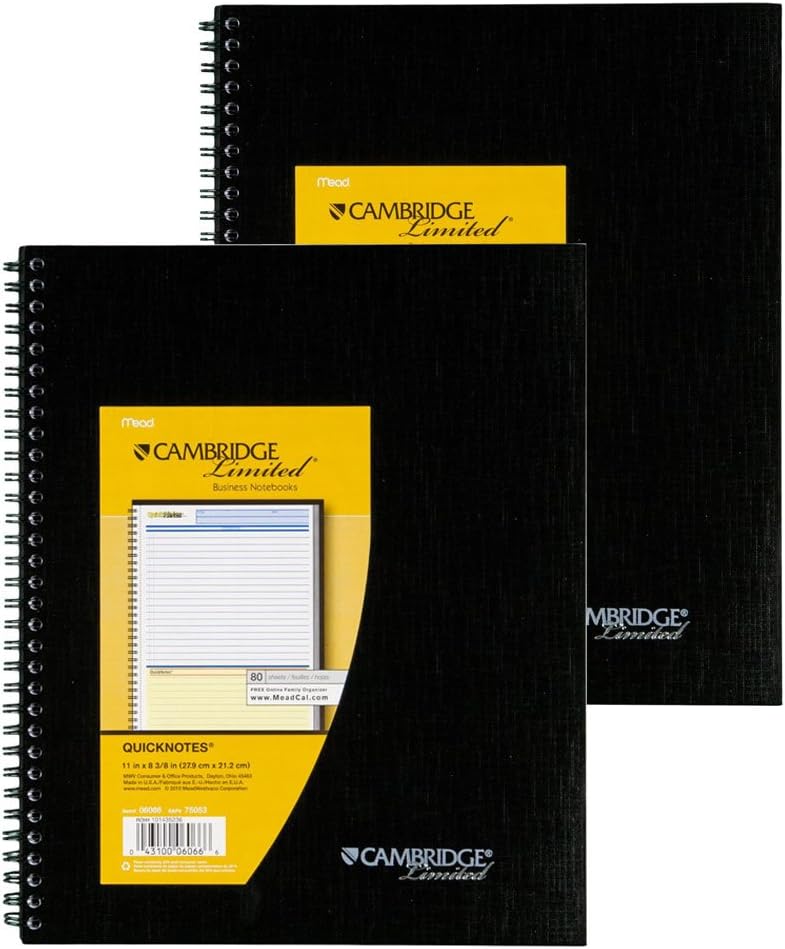 2 Pack of Mead 06066 Cambridge Limited QuickNotes Business Notebook
