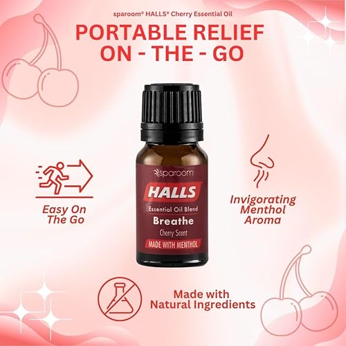 Miniatura 3 de Halls Breathe - Mezcla de aceites esenciales de cereza, aceite esencial de mentol para un aroma dulce y acogedor, aceite de mentol con fragancia de