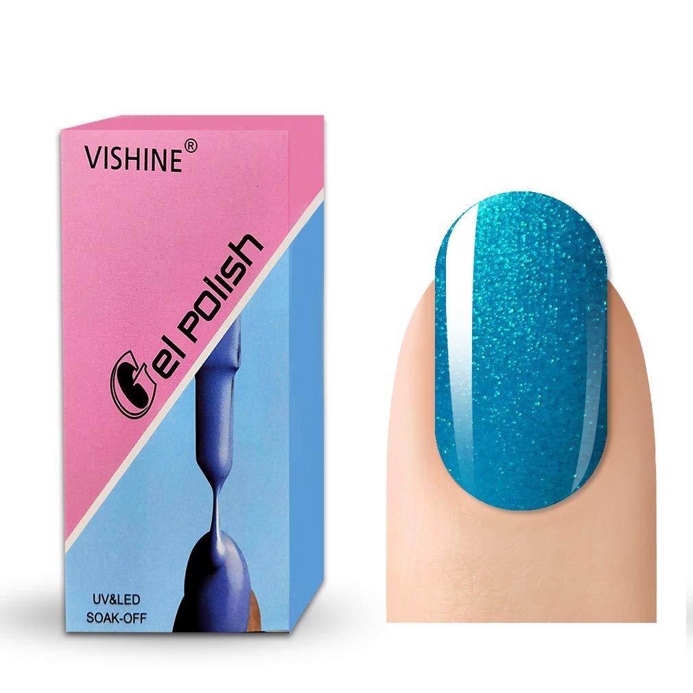 Amazon.com : Vishine Soak-off Gel Polish Lacquer Nail Art UV LED Manicure  Varnish 15ml Pearl Dark Turquoise(291) : Beauty & Personal Care
