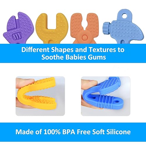 Miniatura 3 de Haili - Juguetes de dentición para bebés, mordedores para bebés de 3 a 6 meses, mordedores de silicona sin BPA para bebés de 6 a 12 meses de 0 a 6