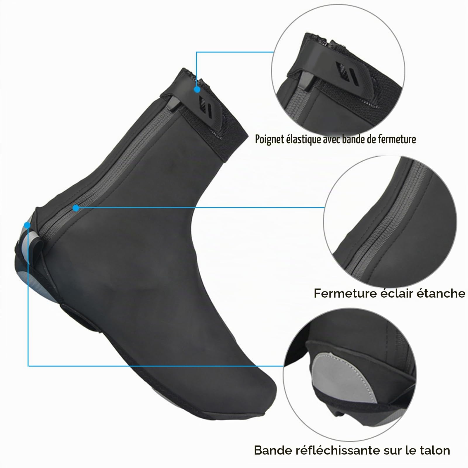 Couvre-chaussures de vélo, imperméables, coupe-vent, réfléchissants, pour hommes, femmes, housses thermiques pour chaussures de vélo de montagne