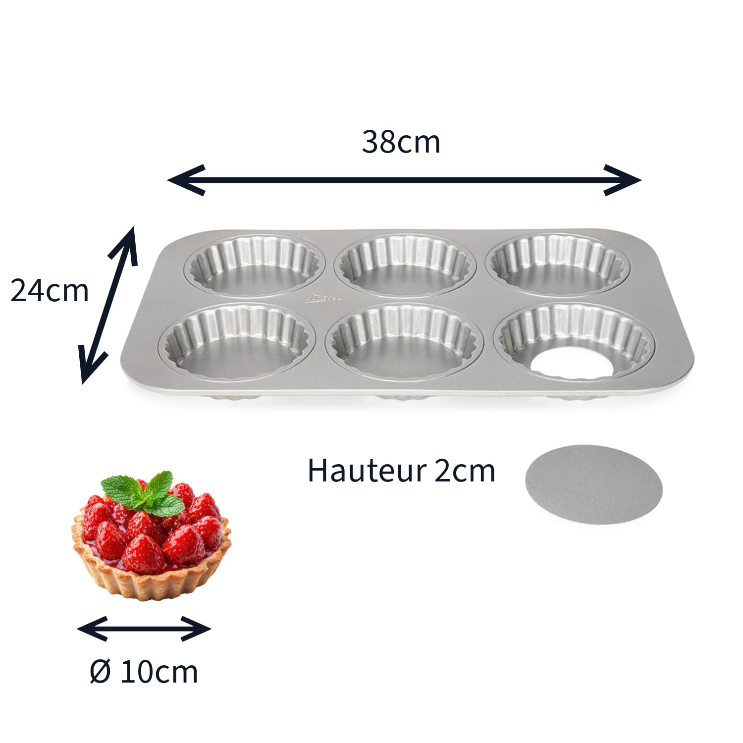 Mini-Quiche-Formen Mit Abnehmbarem Boden – 6 Stück, Antihaftbeschichtet, Inkl. Backpinsel (Roségold)