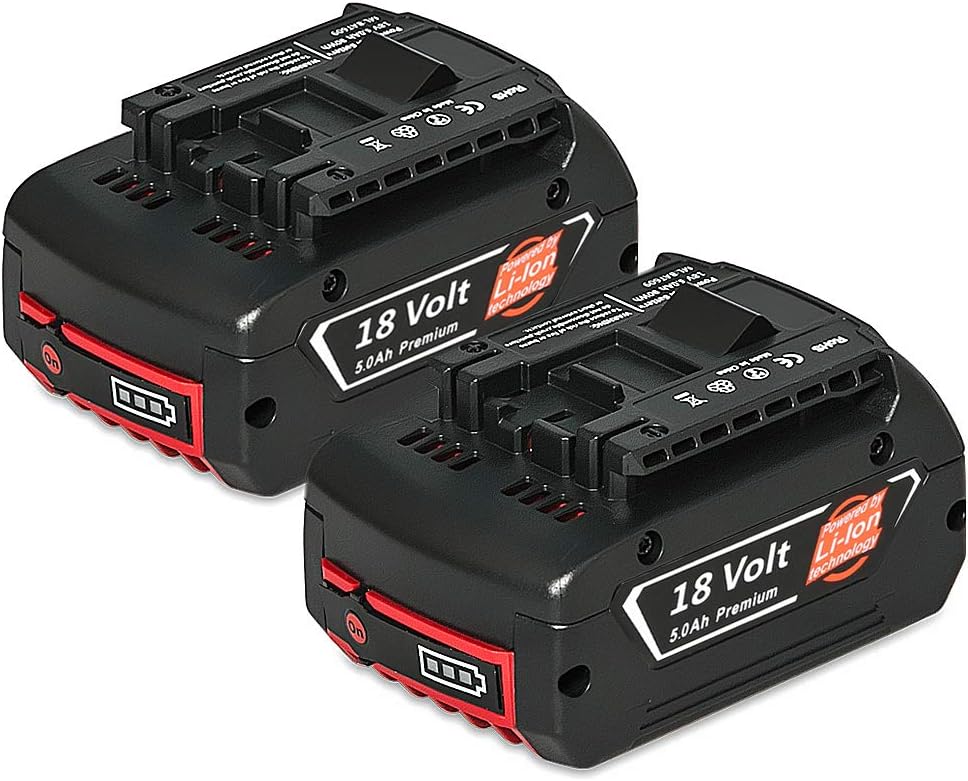 2X Compatible with Bosch Battery 18V 5.0Ah BAT609 Lithium-Ion CoolPack GBA BAT609G BAT610G BAT618G BAT619