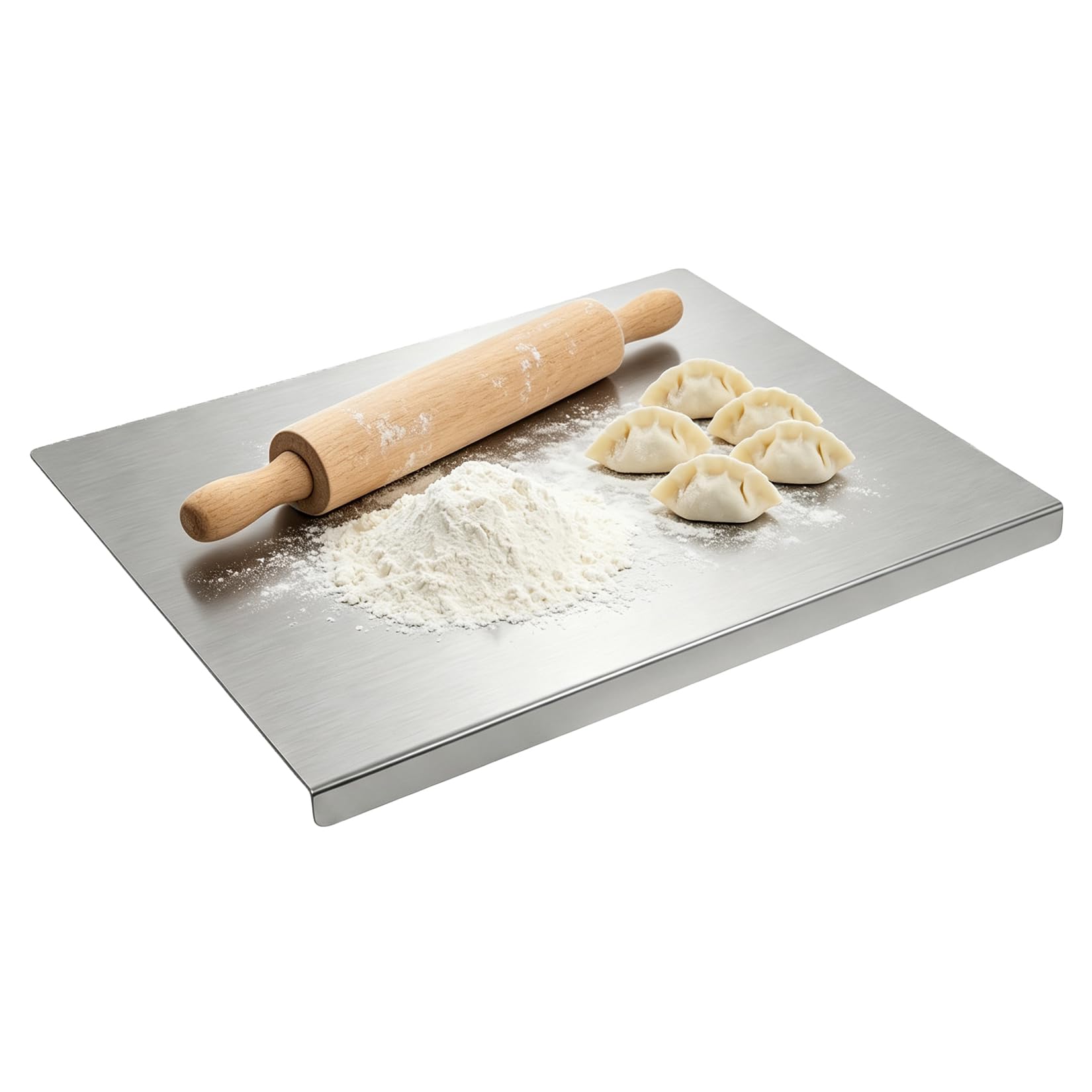 Tabla de Cortar de Acero Inoxidable 40x60 cm, Higiénica y Antibacteriana, Fácil de Limpiar, para Carne, Verduras, Frutas, Pan, Amasar y Hornear, Uso Profesional en Cocina, Bar y Restaurante
