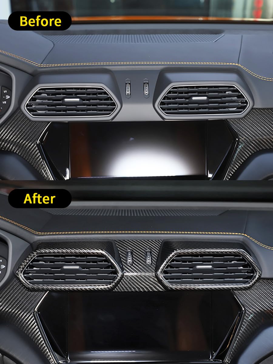 Car Interior Central Control Air Conditioning Outlet Trim Frame Fit for Lamborghini Urus 2018-2021 Real Carbon Fiber Auto — view 2