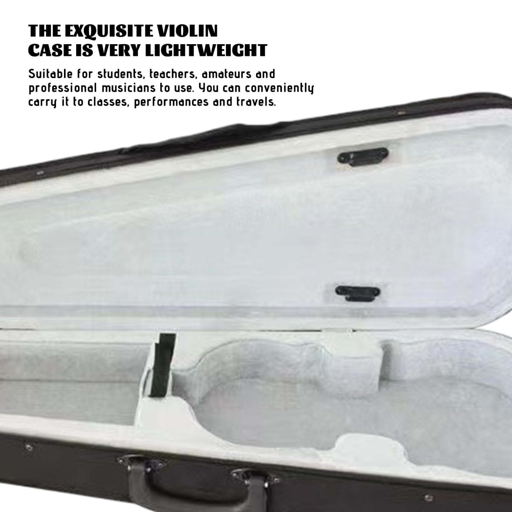 Custodia per violino 4/4, nera, leggera, professionale, triangolare, borsa per strumenti musicali
