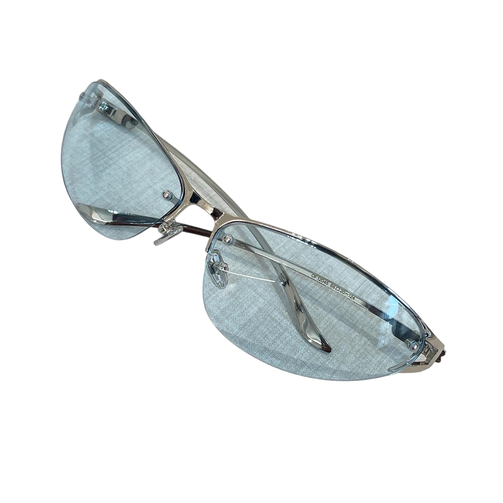 CYBHSM UV400 ochronne metalowe półokrągłe okulary przeciwsłoneczne dla kobiet mężczyzn, Y2K retro łuk kocie oko oprawka z cienkimi metalowymi zausznikami, modne geometryczne okulary przeciwsłoneczne