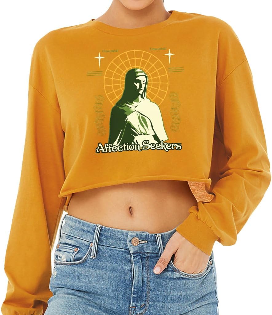 Affection Seekers Cropped Long Sleeve T-Shirt - Art Lovers Gifts - Gift for Her