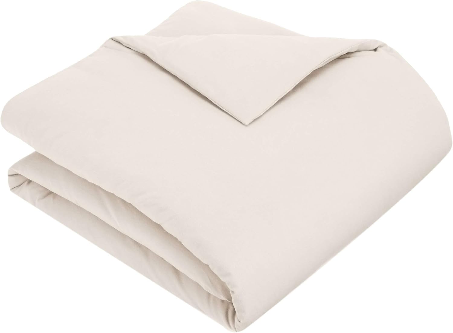 Amazon Brand – Pinzon Flannel Duvet Cover - Full or Queen, Cream