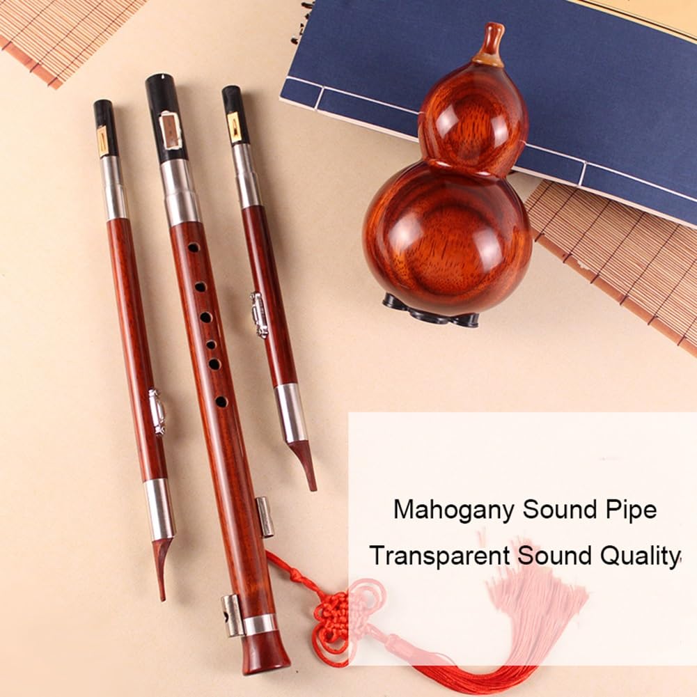 Flauto cucurbita Strumento tradizionale cinese Flauto di bambù Hulusi Zucca tritonale Flauta Strumenti musicali a fiato etnici per principianti Amatori musicali (Size : B flat)
