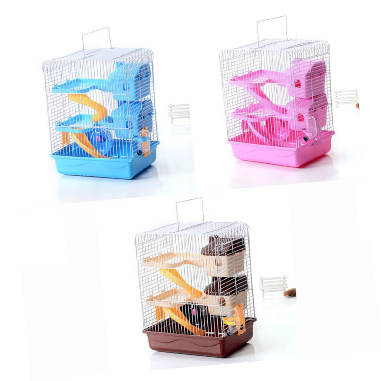 BESPORTBLE Jaula para Hámster De Doble Rueda y Juguete Casa Portátil para Mascotas Pequeñas Diseño Seguro y Fácil De Limpiar para Chinchillas y Hámsters Azul
