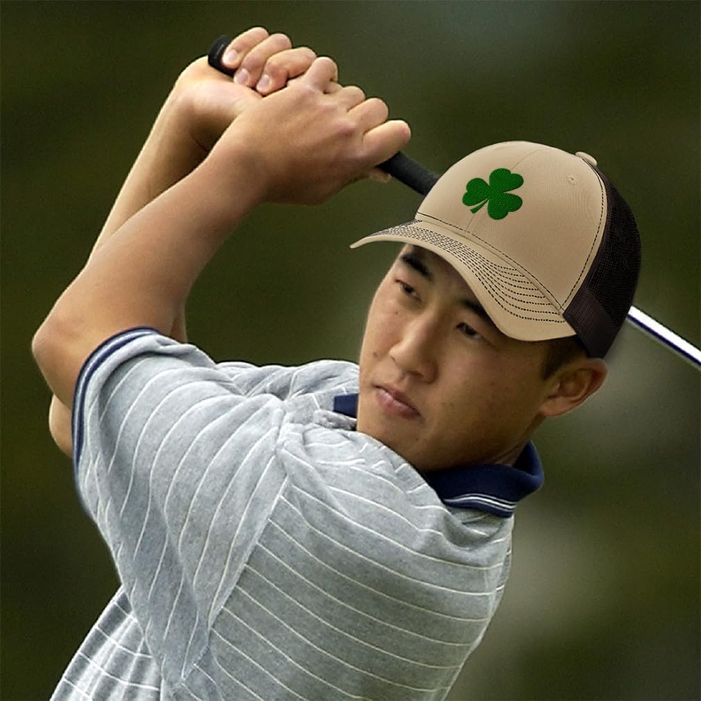 Richardson Mesh Cap Hat Embroidered Shamrock Irish Ireland St Patrick's Trucker Hats for Men & Women - Image 2