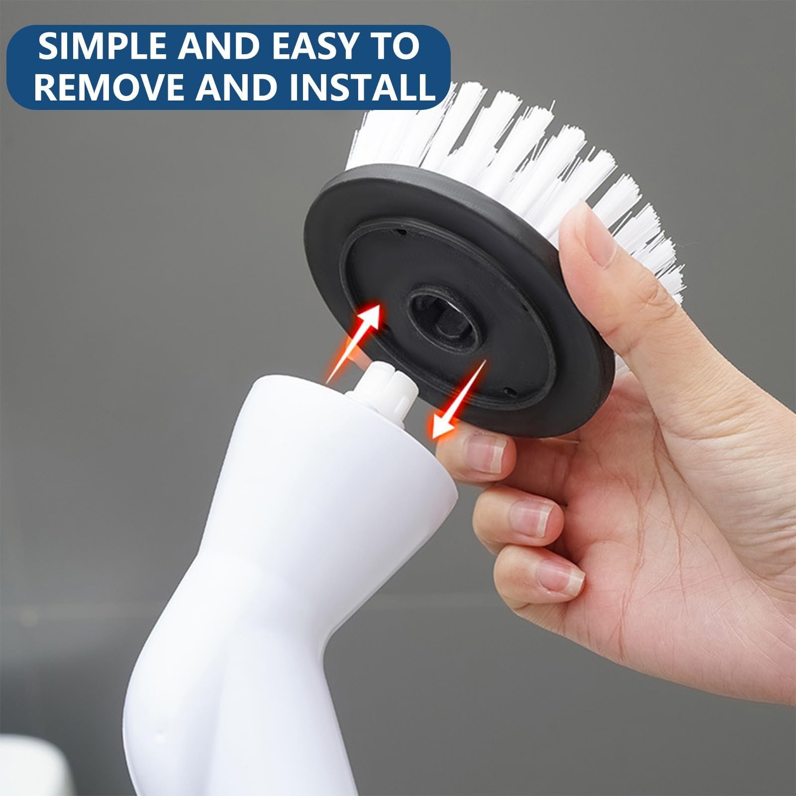 Fregadora De Pisos Giratoria Eléctrica, Con 5 Cabezales De Cepillo Reemplazables Y Mango De Extensión Ajustable, Fregadora De Limpieza De Ducha Inalámbrica Eficiente For Azulejos De Piso De Cocina De