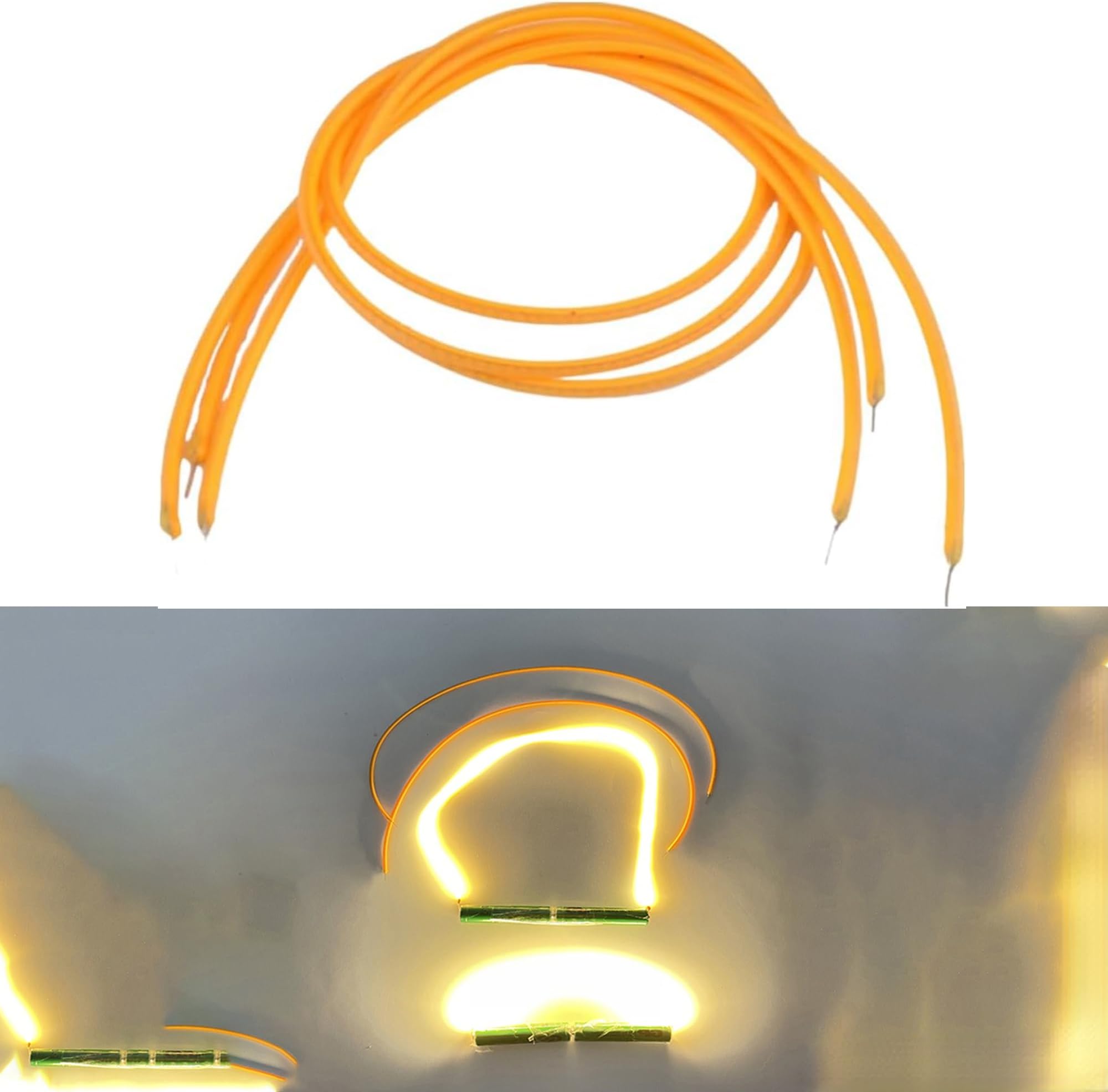 10Pcs 2200K Bulb Filament Lamp Parts LED Diodes Flexible Filam DC3V FPC Warm White Light For DIY Hand-made Toys And Decoration Design(300mm)