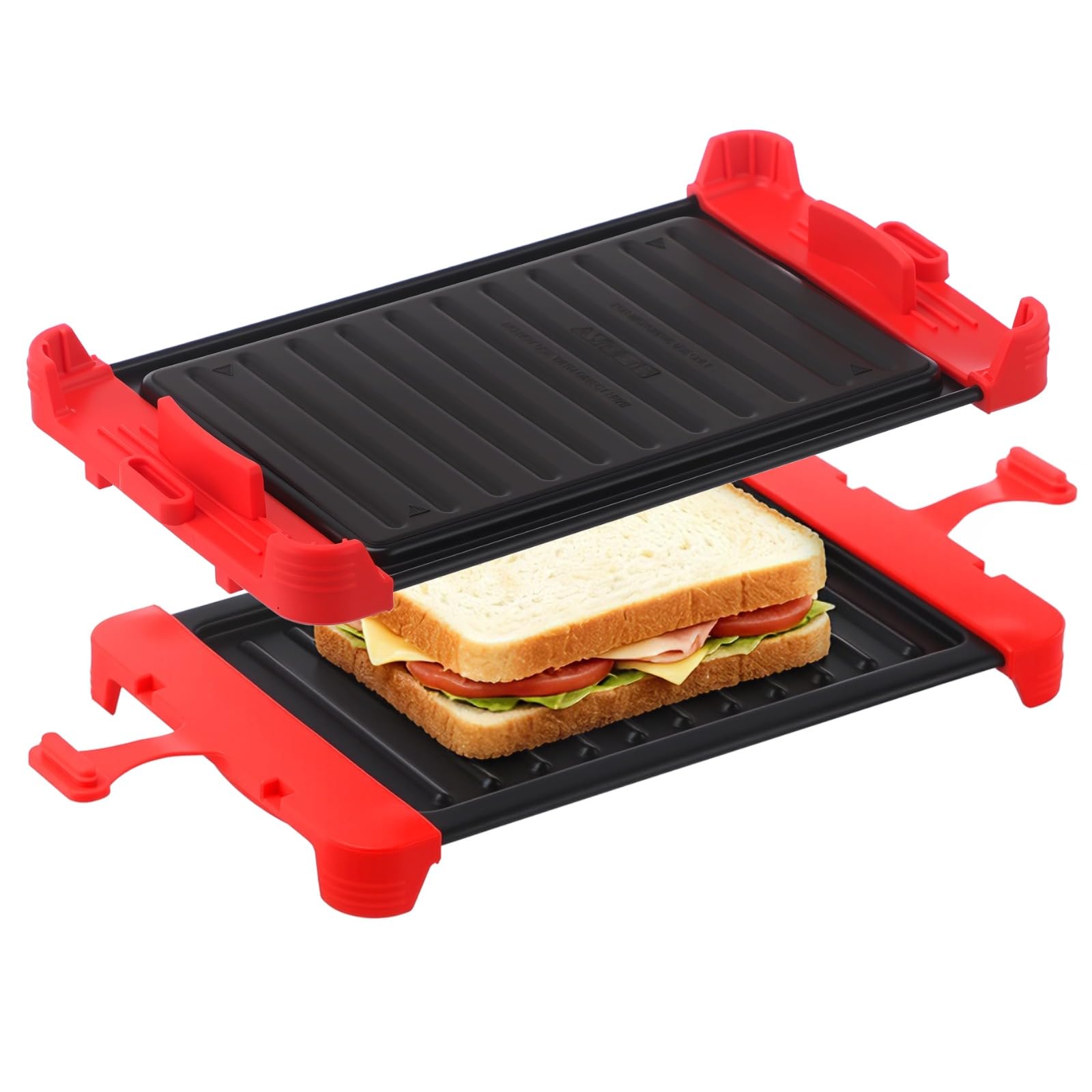 Presse-sandwich micro-ondes, plaque grill pour panini, quesadilla, fromage grillé et toast, surface antiadhésive, chauffe vite, passe au lave-vaisselle, pour repas maison et encas rapides