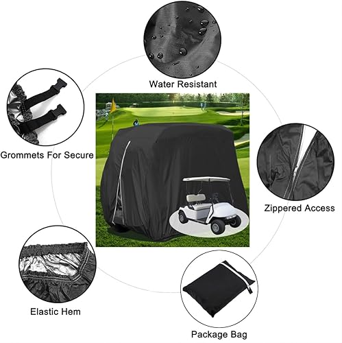 Miniatura 5 de Scott Edward Funda para carrito de golf 400D, impermeable, resistente al viento, resistente al sol, para todo tipo de clima, de poliéster, para