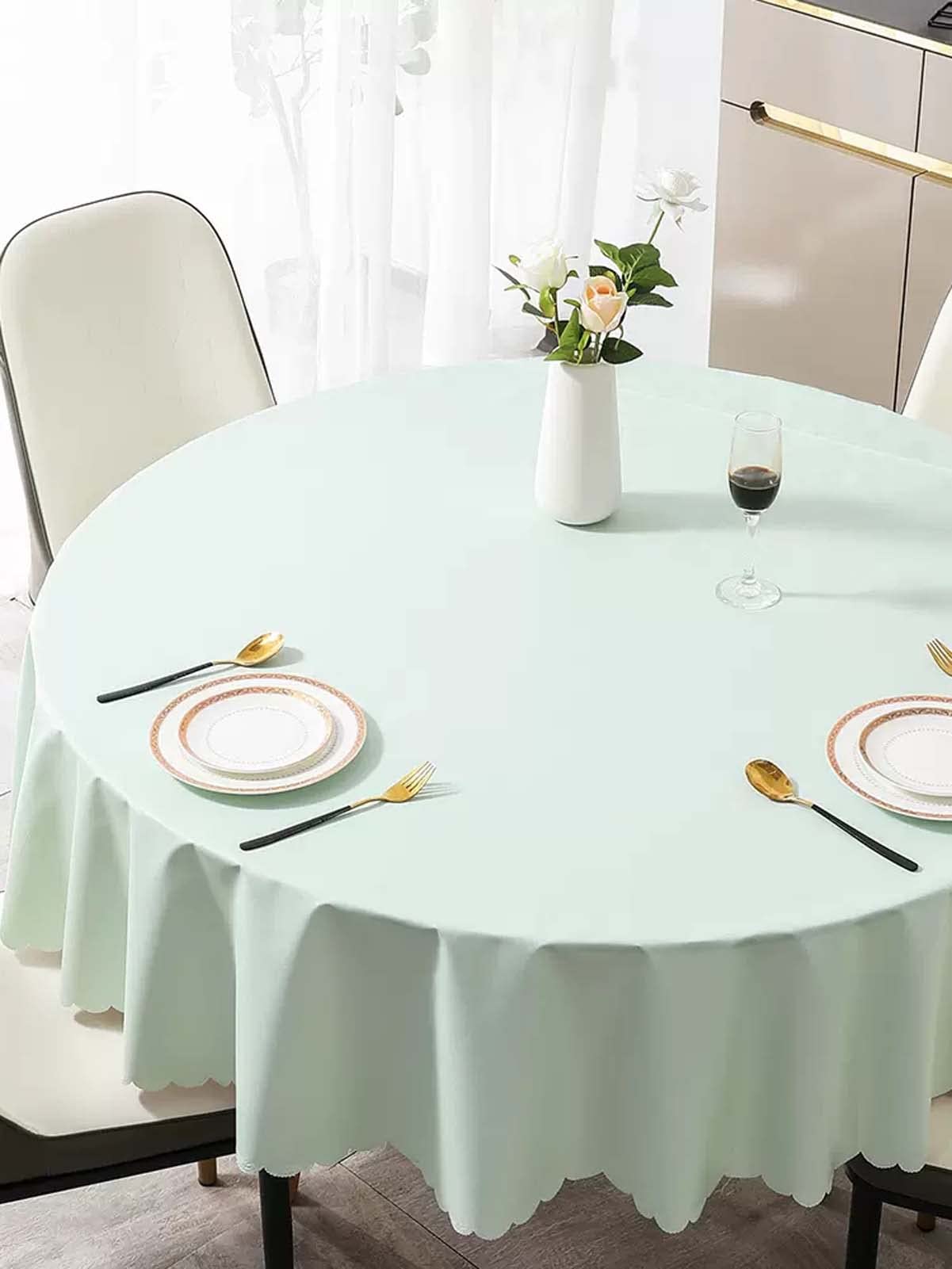 Tischdecke, rund, wasserdicht, 220 cm – Wachstuch, schmutzabweisend, PVC, für Küche, Picknick, Außenbereich, Garten