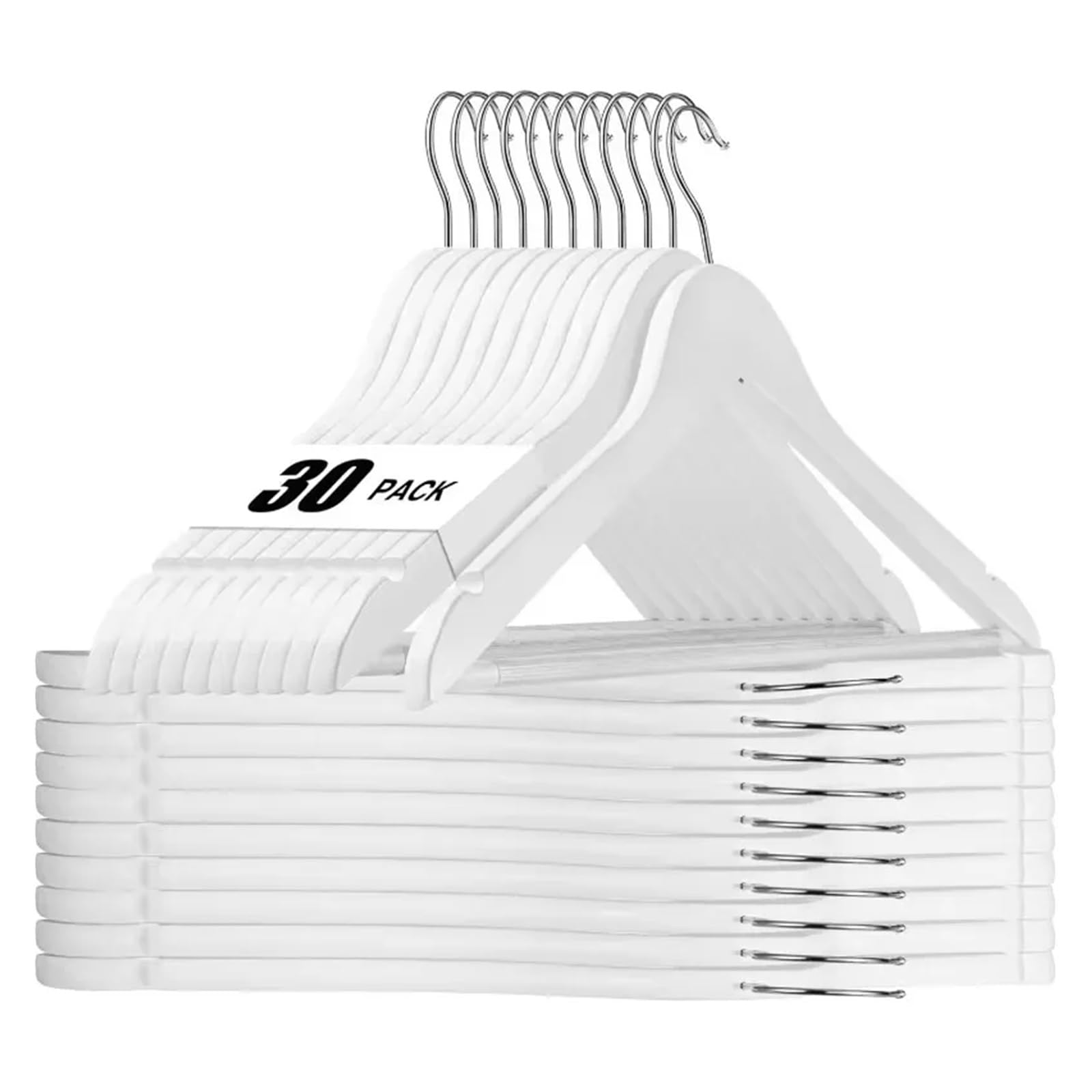 Clothes Hangers Wooden Hangers 30 Pack Wood Clothes Smooth Finish Coat