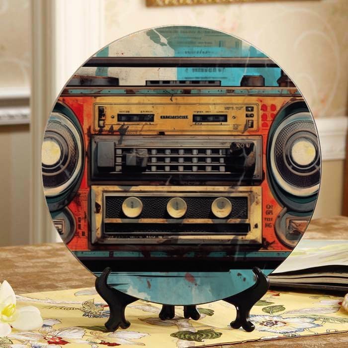 Hip hop 10-inch Ceramic Plate for Wall Display or Tabletop, with Stand & Hook DP-152524343