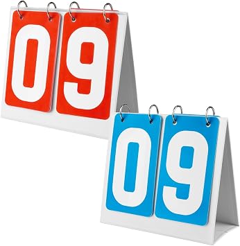 GOGO 2 Sets Portable Flip Scoreboard for Sports - Count from 00 to 99