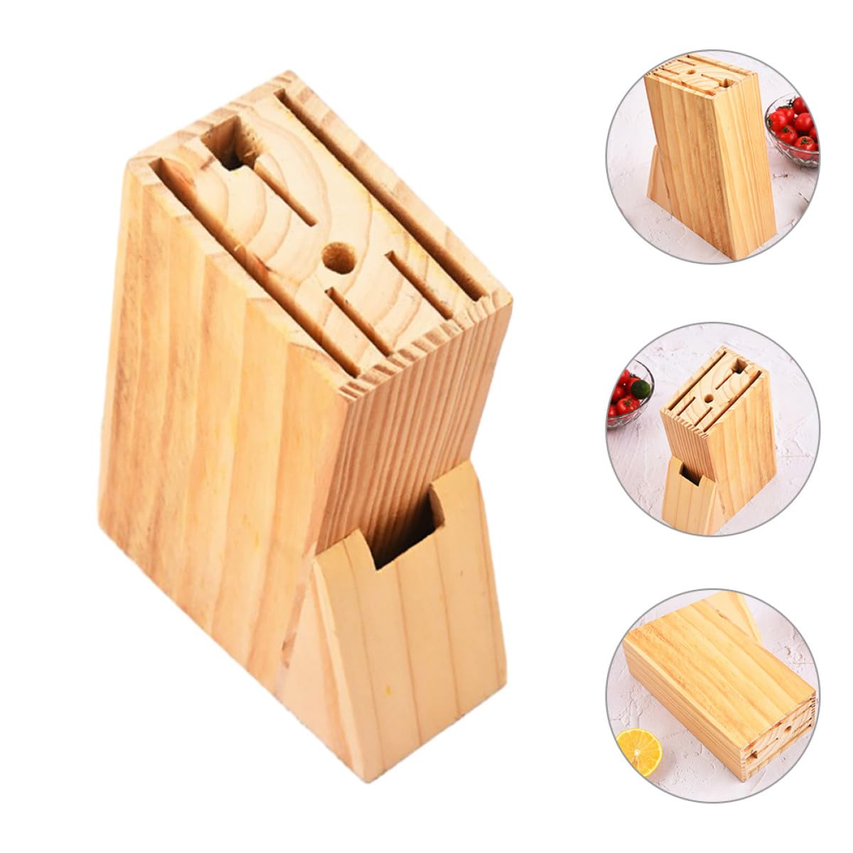 DOITOOL Support pour Couteaux Cuisine en Bois Plusieurs Fentes Organisateur Stable et Résistant pour Couteaux et Ciseaux Adapté la Cuisine Domestique