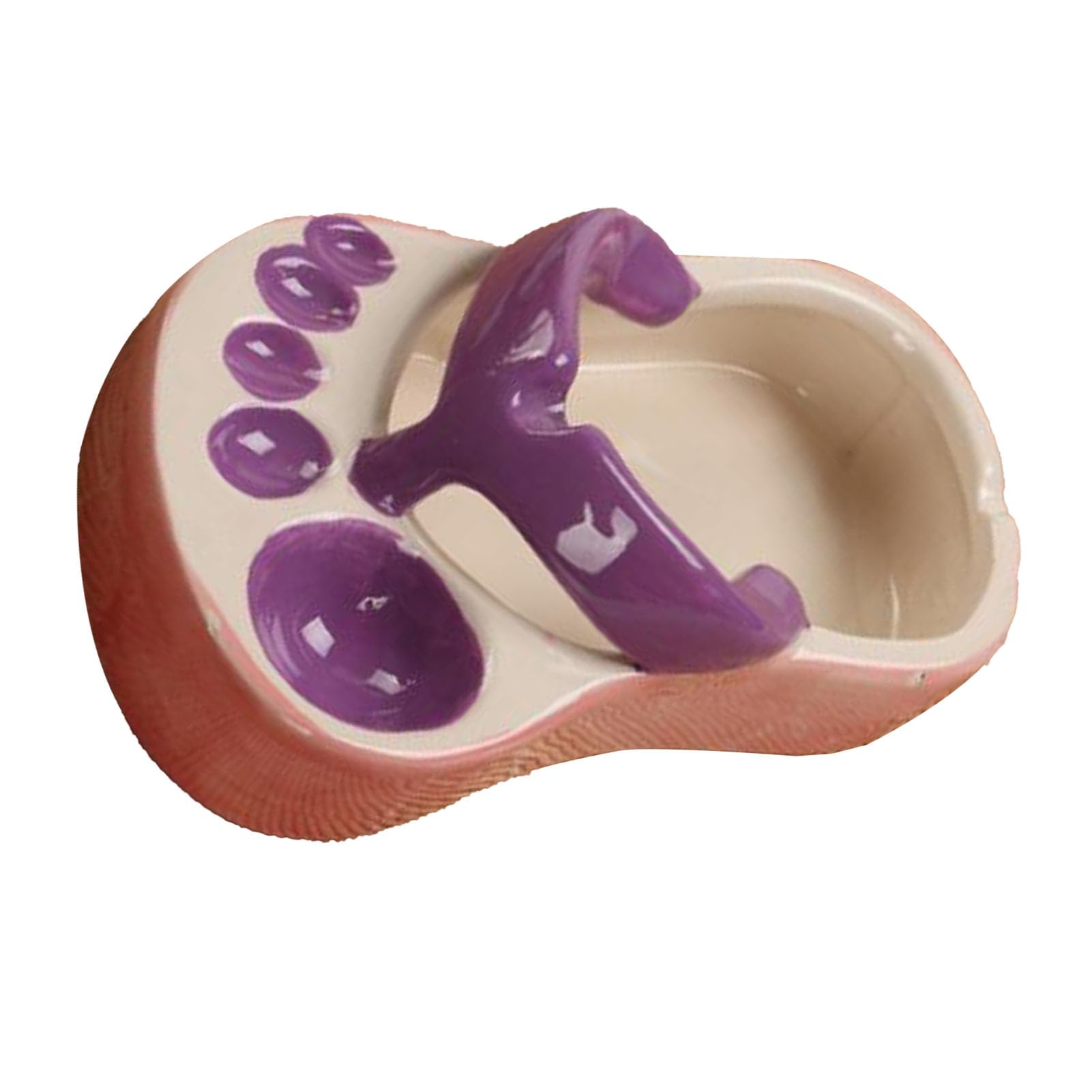 aqxreight Ceramic French Fries Dish Cute Flip Flops French Fries Plate Cute Ceramic Bowl Flip Flops Shaped Snack Chip Soy Sauce Serving Dish Bowl Plate (Purple)