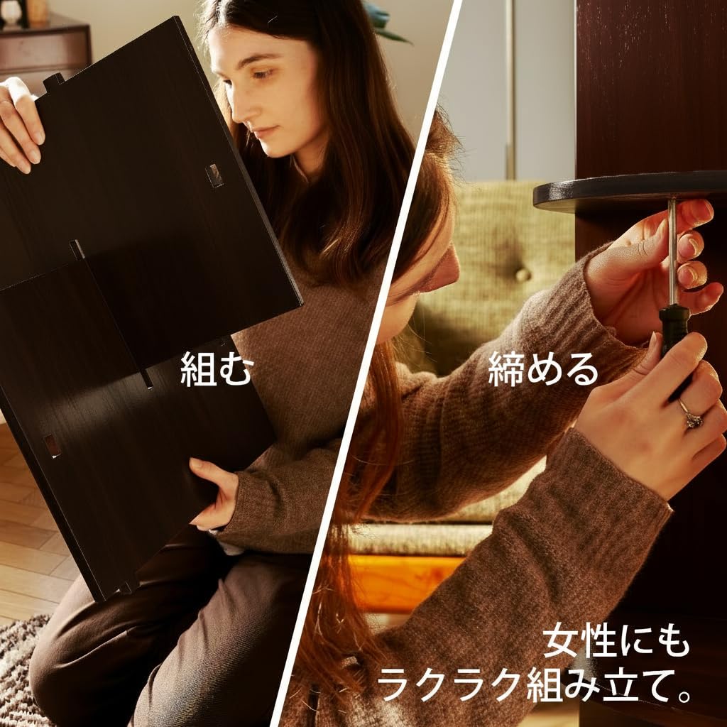 Amazon｜solevia 回転式本棚 5段 A4が収まる直径46cm 天然木 A4 図鑑