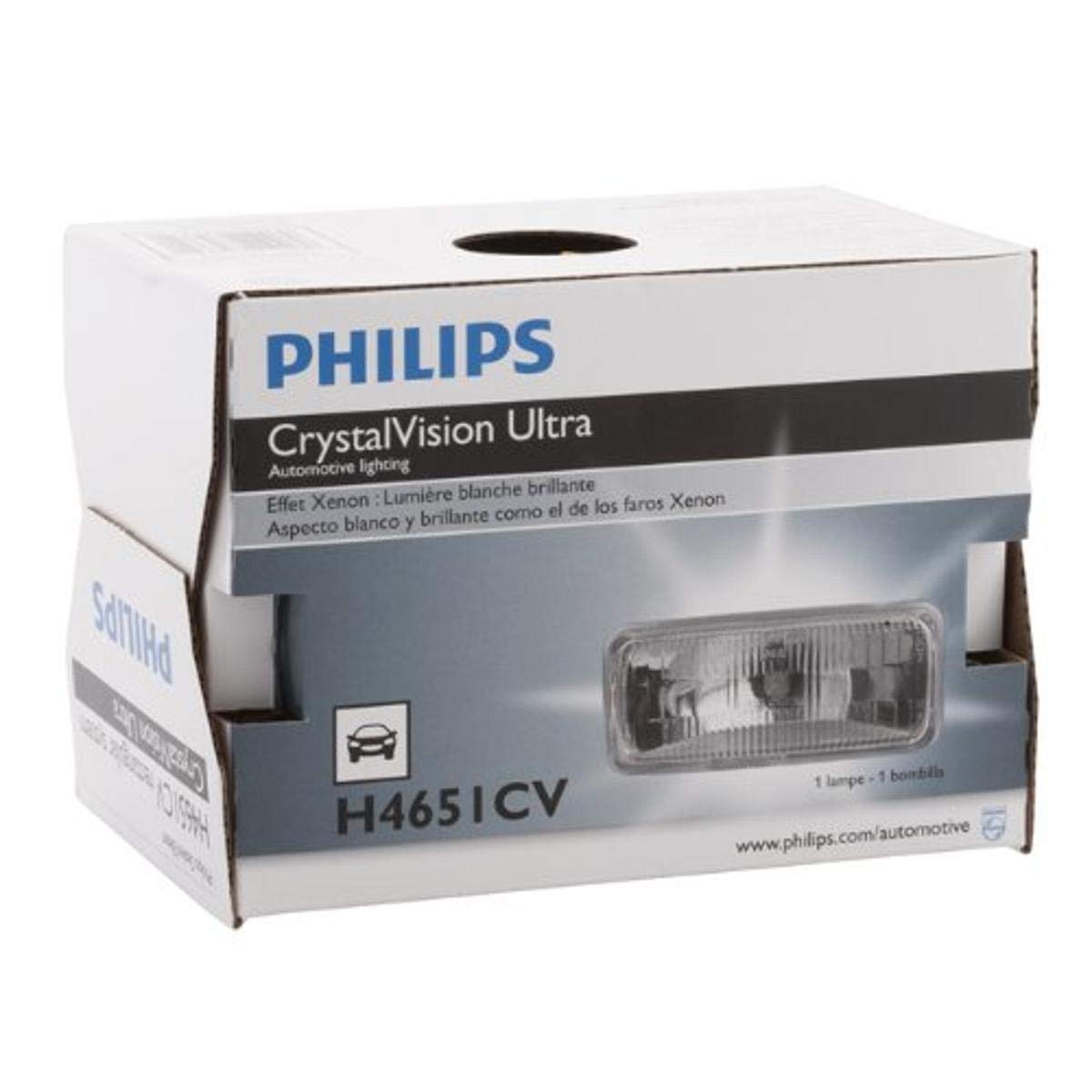 Philips Automotive Lighting H4651 CrystalVision ultra Upgrade Xenon-Look Halogen Headlight, 1 Pack