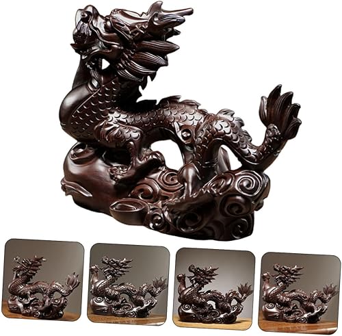 Miniatura 5 de Yardwe Figura de paisaje de año nuevo, decoración de mascota china, estatua de riqueza de Feng Shui, estatua de dragón 2024, estatua de dragón