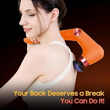 Massage Gun with Heat, Folding Muscle Massager, Massager Gun, Deep Tissue Percussion Massage Gun, 9 Speeds for Back, Shoulders,