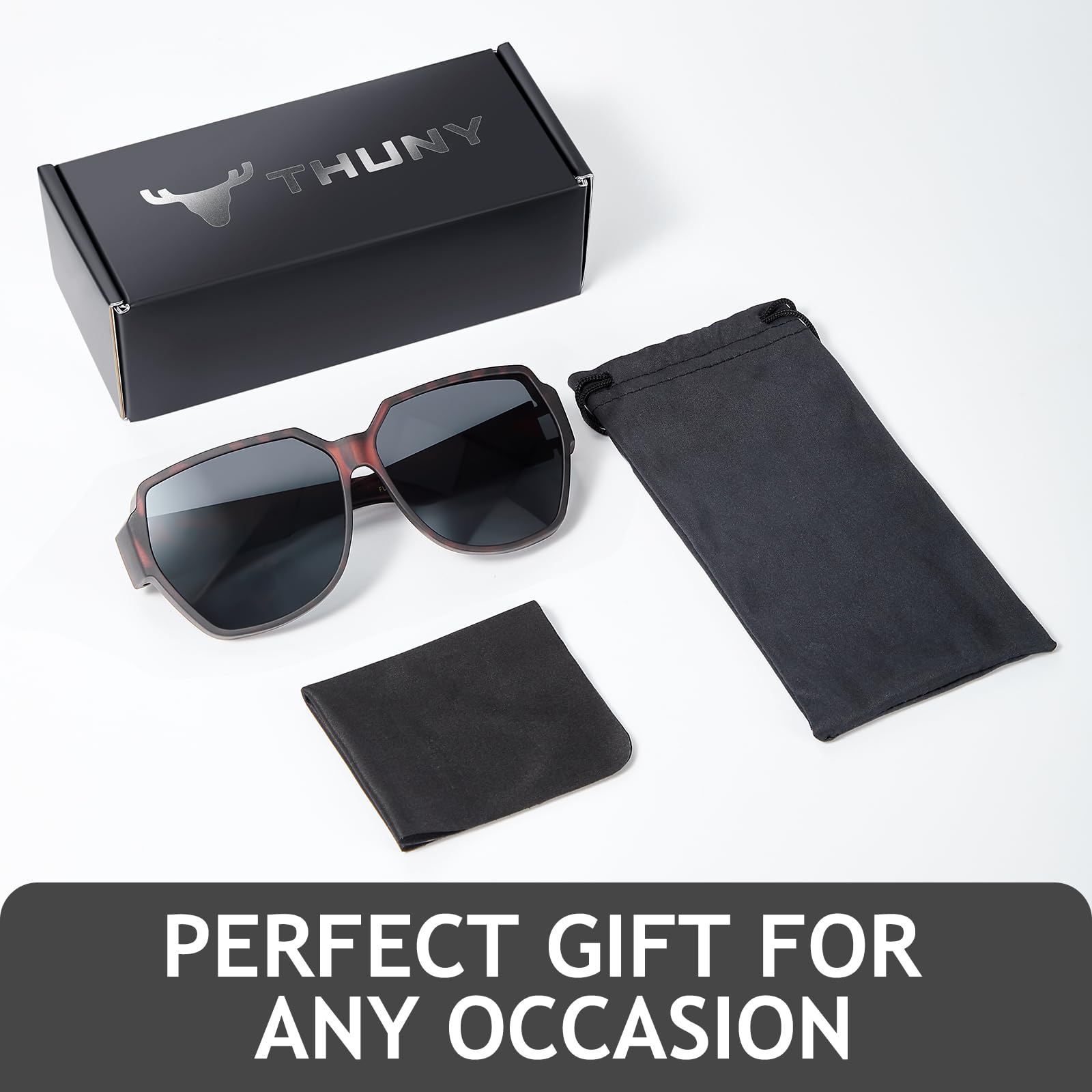 THUNY Lentes de sol polarizados para hombres y mujeres, lentes de sol de gran tamaño, protección UV400 para pesca y conducción