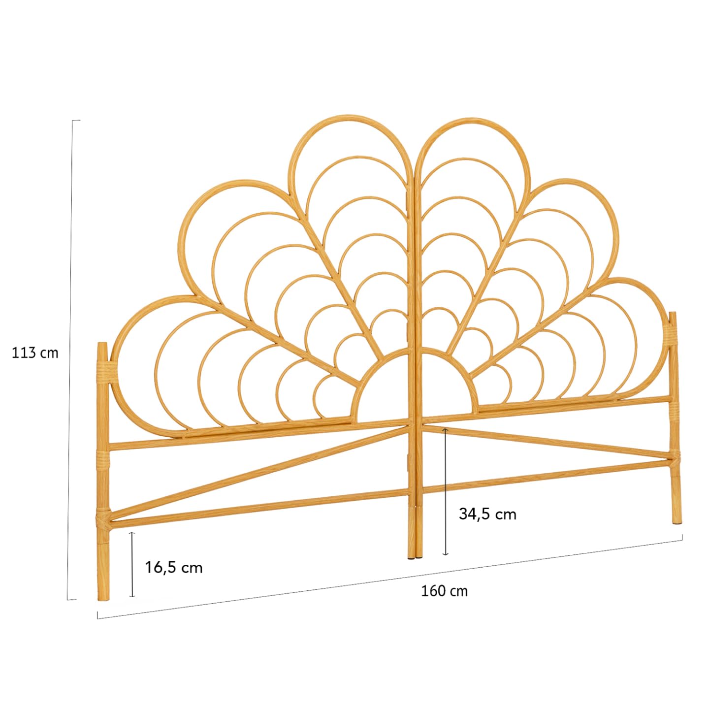 IDMarket - Tête de lit sur Pied Ivy 160 cm Effet rotin en Forme de Fleur