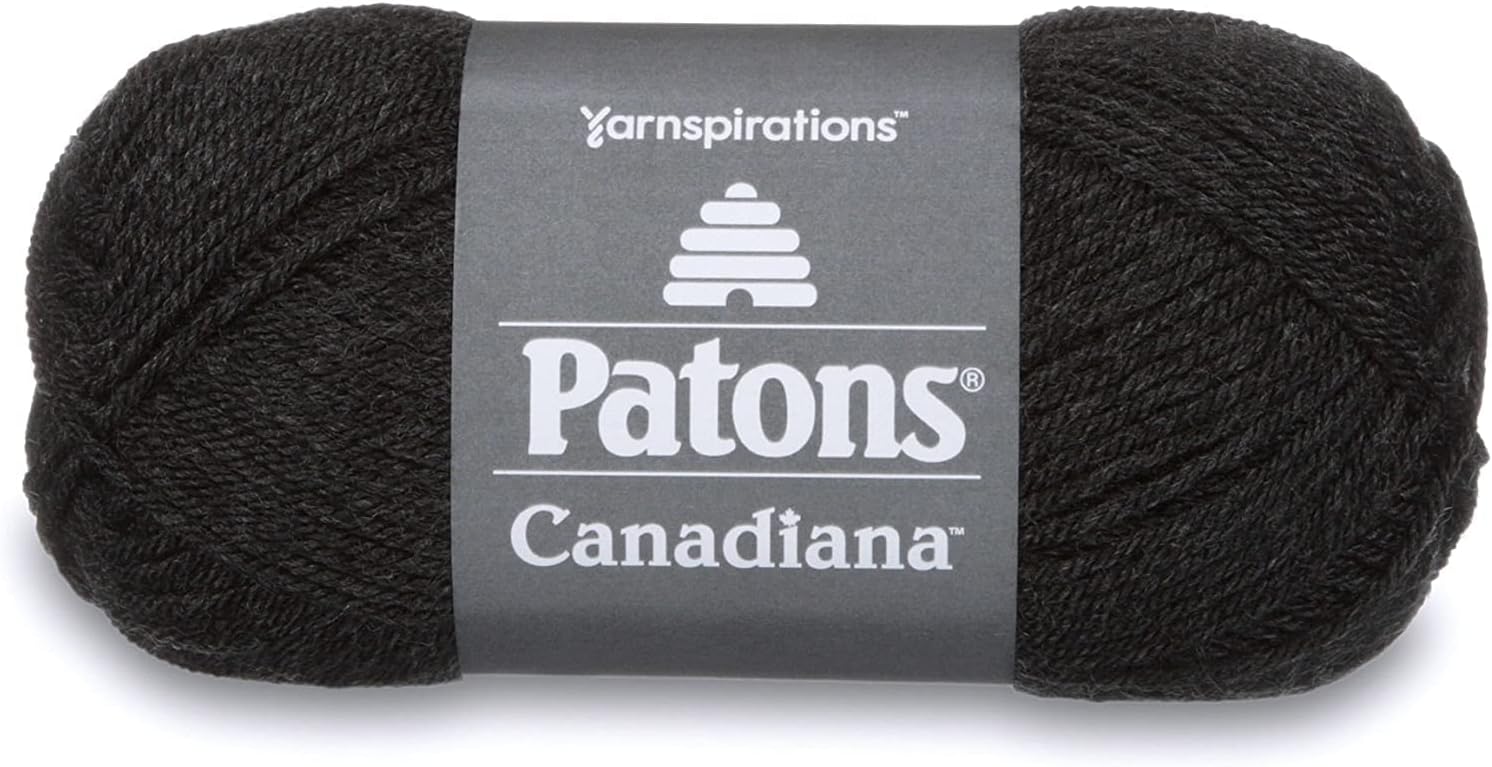 Patons Canadiana Dark Gray Mix Yarn - 6 Pack of 3.5oz/100g - Acrylic - 4 Medium - 205 Yards - Knitting, Crocheting & Crafts