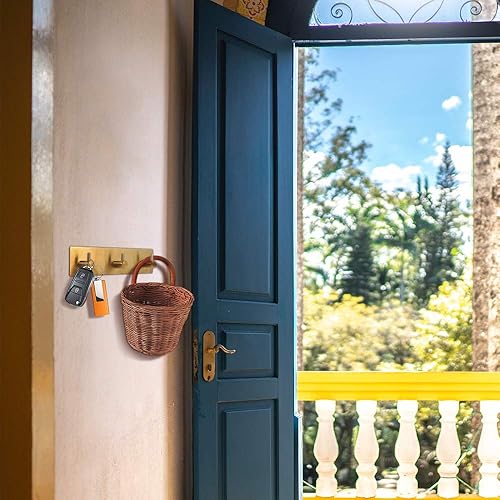 Miniatura 6 de Picowe Soporte para llaves decorativo de pared, ganchos adhesivos de acero inoxidable, organizador de llaves para pared, gancho para toallas,