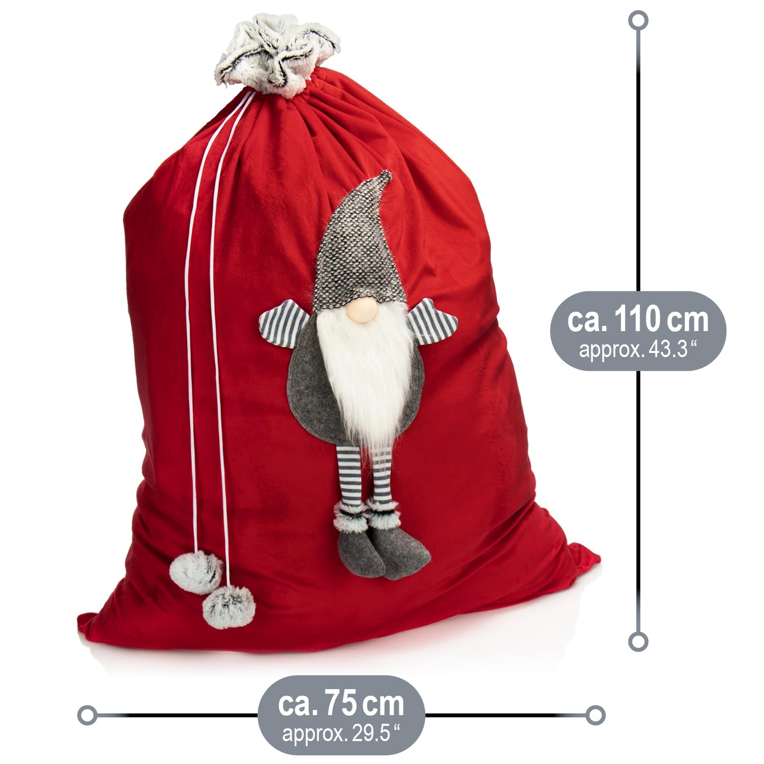 Sac Fourre-tout Rouge Fait Main - Ballon Rouge - Cadeau Noël