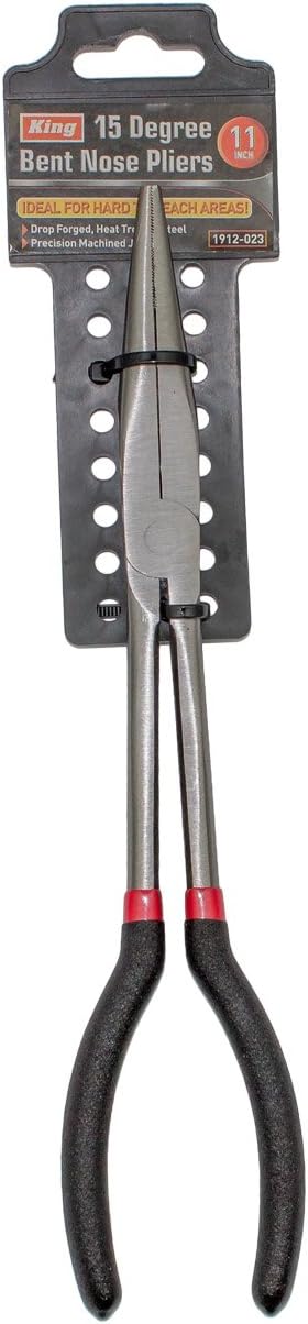 KING 11-Inch Long Reach 15-Degree Bent Long Nose Pliers