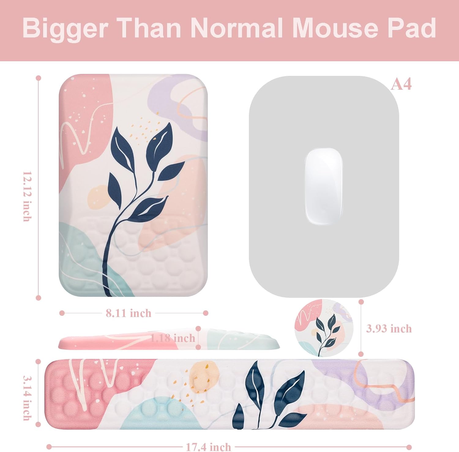 Ospelelf Mouse Pad with Wrist Rest and Keyboard Wrist Rest, Ergonomic Wrist Rest for Computer, Office, Gaming, Pink - Image 6