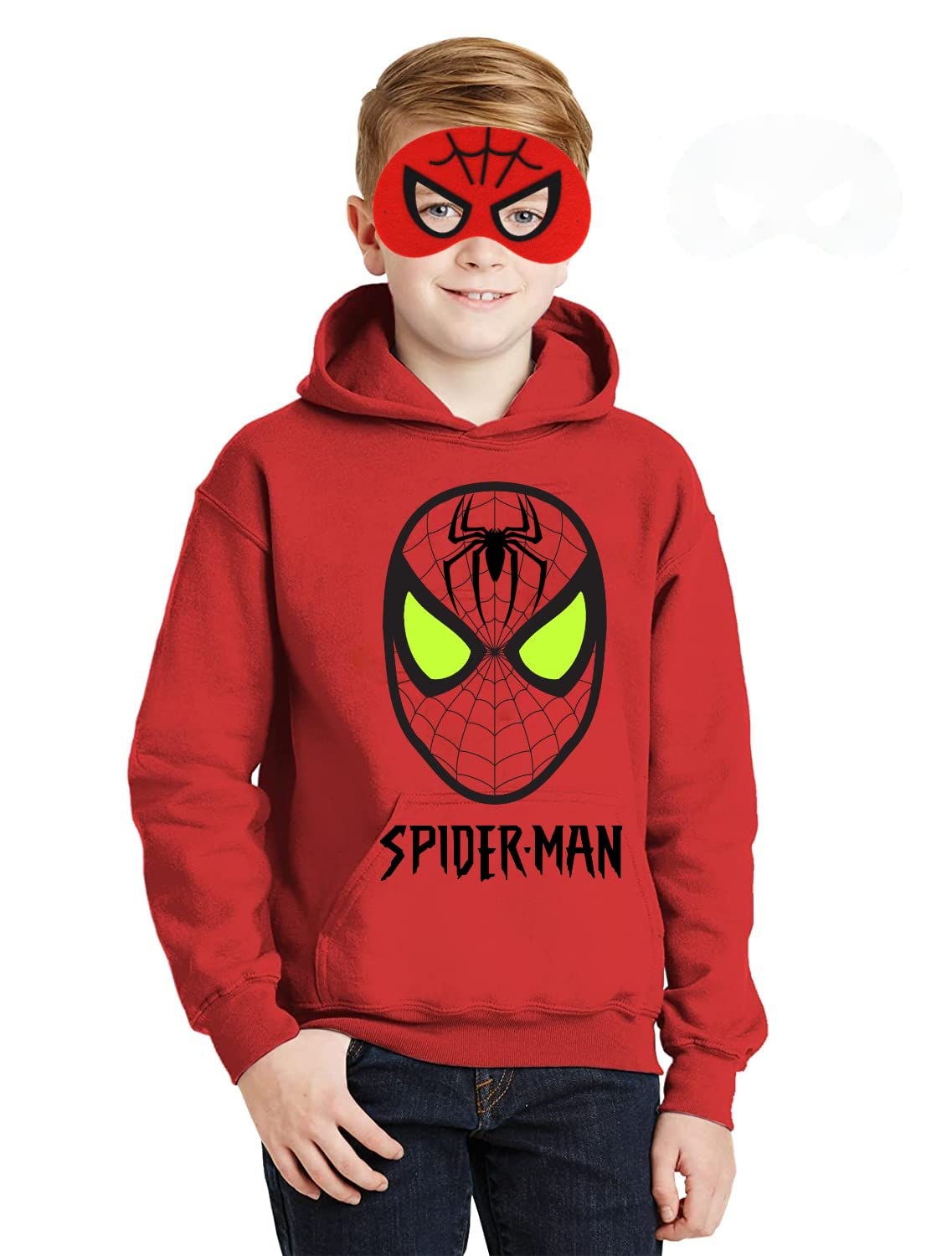 Alice Emporium Superhero Dress for Kids | Set of 2 (Hoodie+Mask) | Birthday Gift for kids