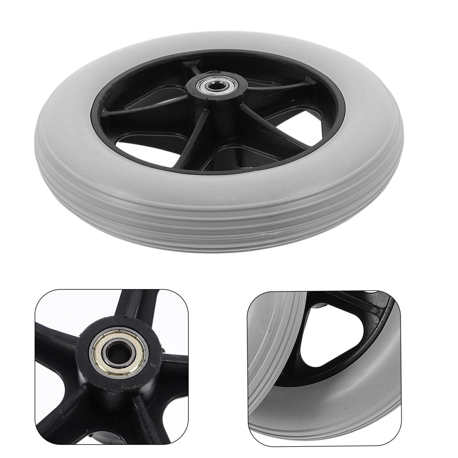 Luxshiny Ruote di Ricambio per Carrozzine 2 Pezzi in Plastica Aperti da 8mm, Supportano Pesi Elevati e Facili da Installare per Passeggini e Deambulatori