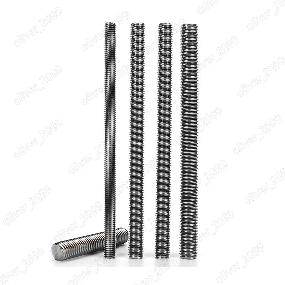 Titanium GR2 Threaded Rods Metric Thread Stud Bolts M3 M4 M5 M6 M8 M10 M12-M20 (M20 x 2.5 x 90mm,2)