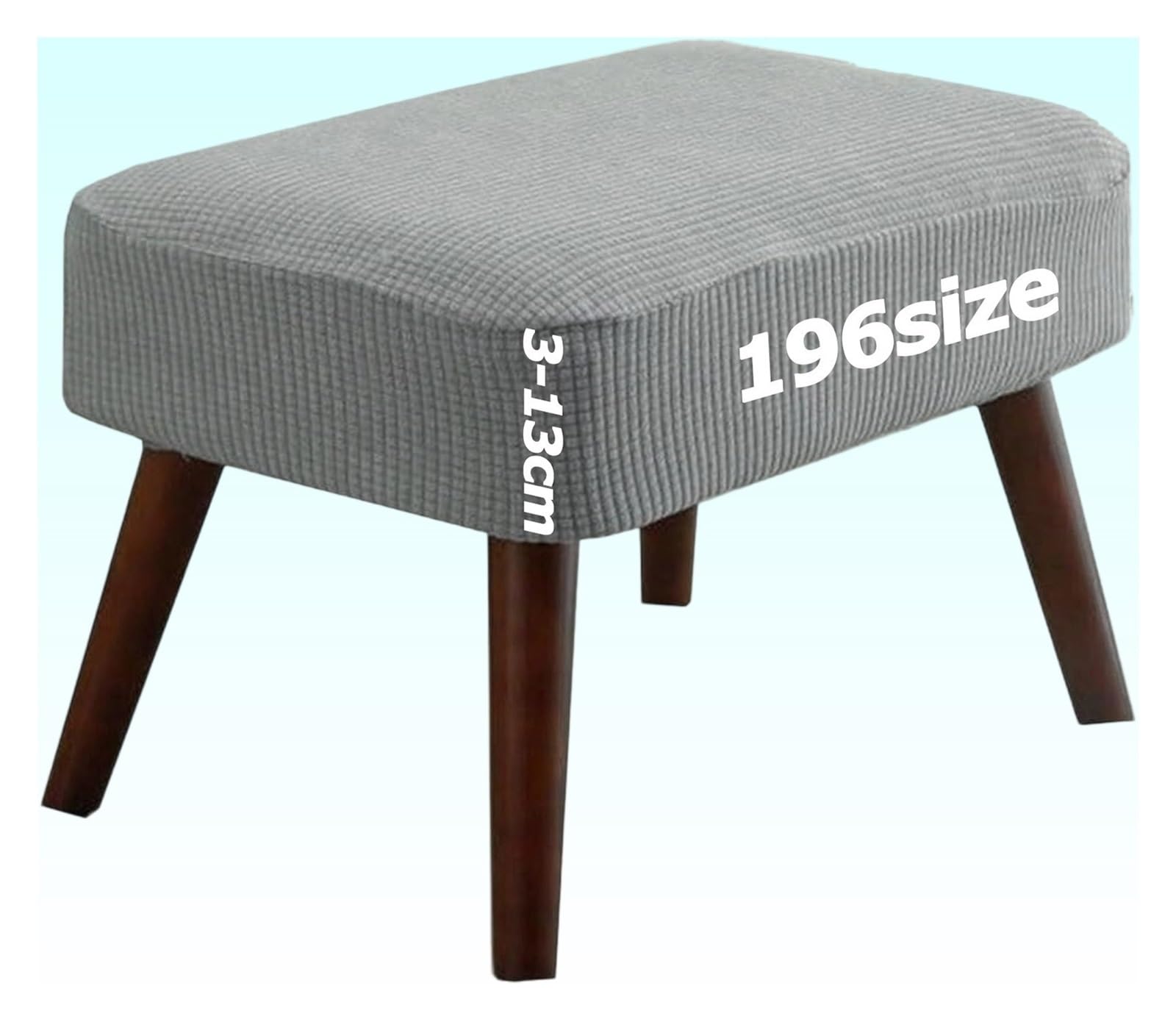 Jacquard Ottoman Covers Slipcover for Footstool Pouffe Foot Stool Stretch Fit Square Rectangle Round Small Large Bar Footrest Protector Cover with Elastic Bottom Washable Customizable(Light Grey,35x10