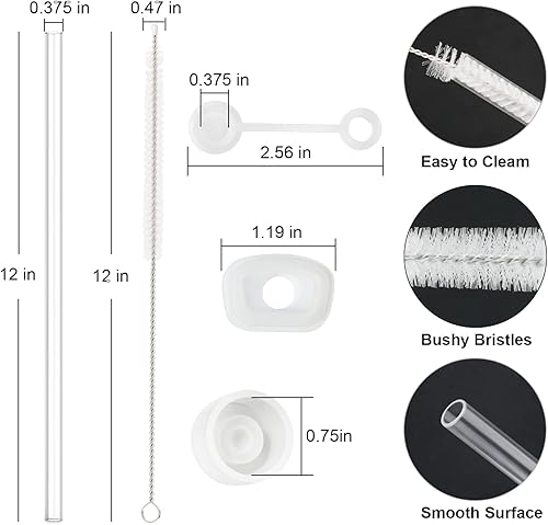 Miniatura 2 de Stanley Cup - Tapón de popote de repuesto para Stanley Cup 40 onzas, 30 onzas, 6 popotes transparentes con cepillo de limpieza, 2 tapas de silicona