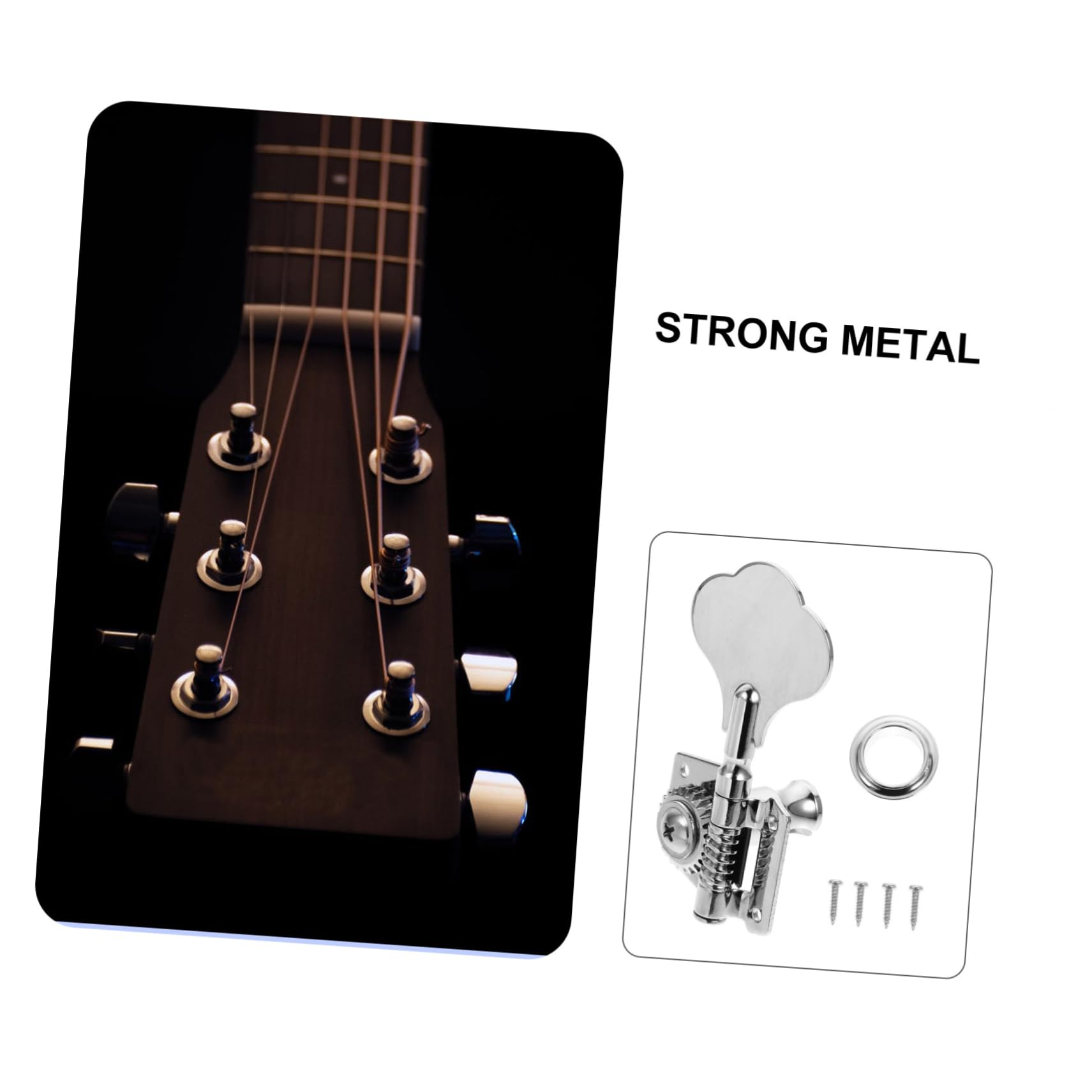 SUPVOX Bass Tuning Pegs Guitar Tuning Keys Metal Bass Machine Head Chrome Tuners