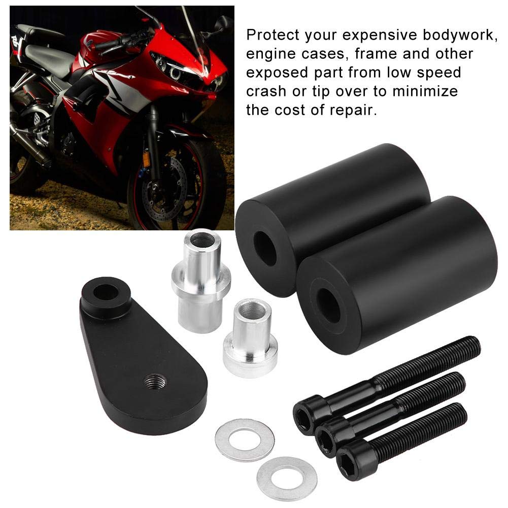 Kit protezione antiurto per paratelaio-Duokon Metal + Kit Telaio paracolpi Scorrevole ABS, Parti di Ricambio Moto Telaio parapolvere Crash Protector Kit per Yamaha YZF R6 R6S 2003-2008