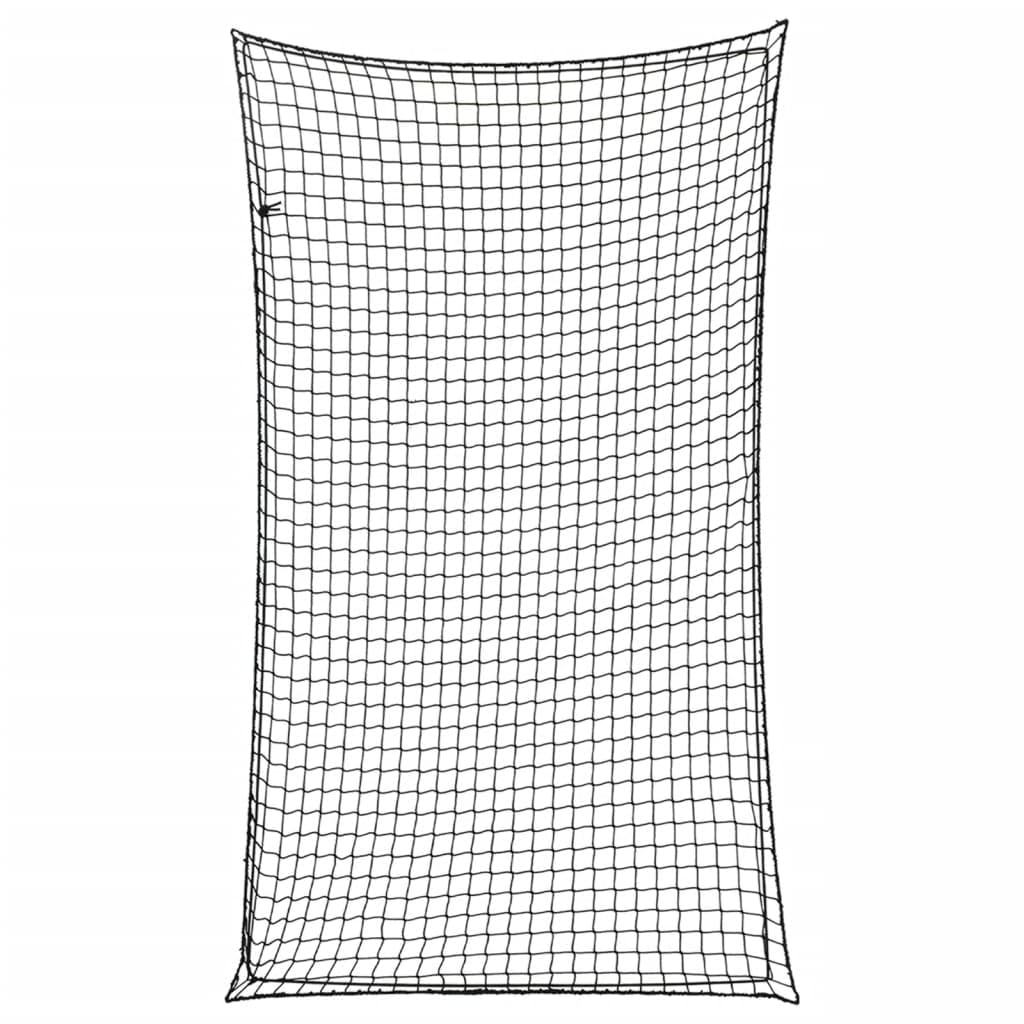 Anhängernetz mit Gummiseil Schwarz aus PP 6 x 3,5 m, 45 x 45 mm Maschen, 3 mm Kordel, UV-beständig, wetterfest, für Anhänger, Lkw, SUV, Dachgepäckträger und Ladungssicherung